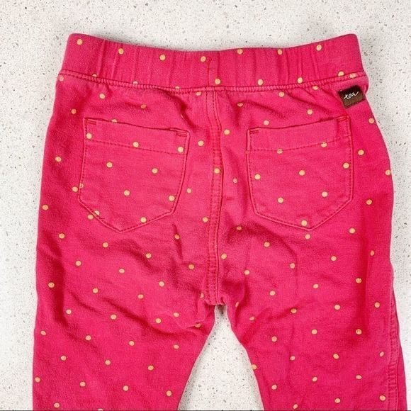 TEA COLLECTION Gold Polka Dot Detailed Red Leggings 18-24 Months - Picture 7 of 8